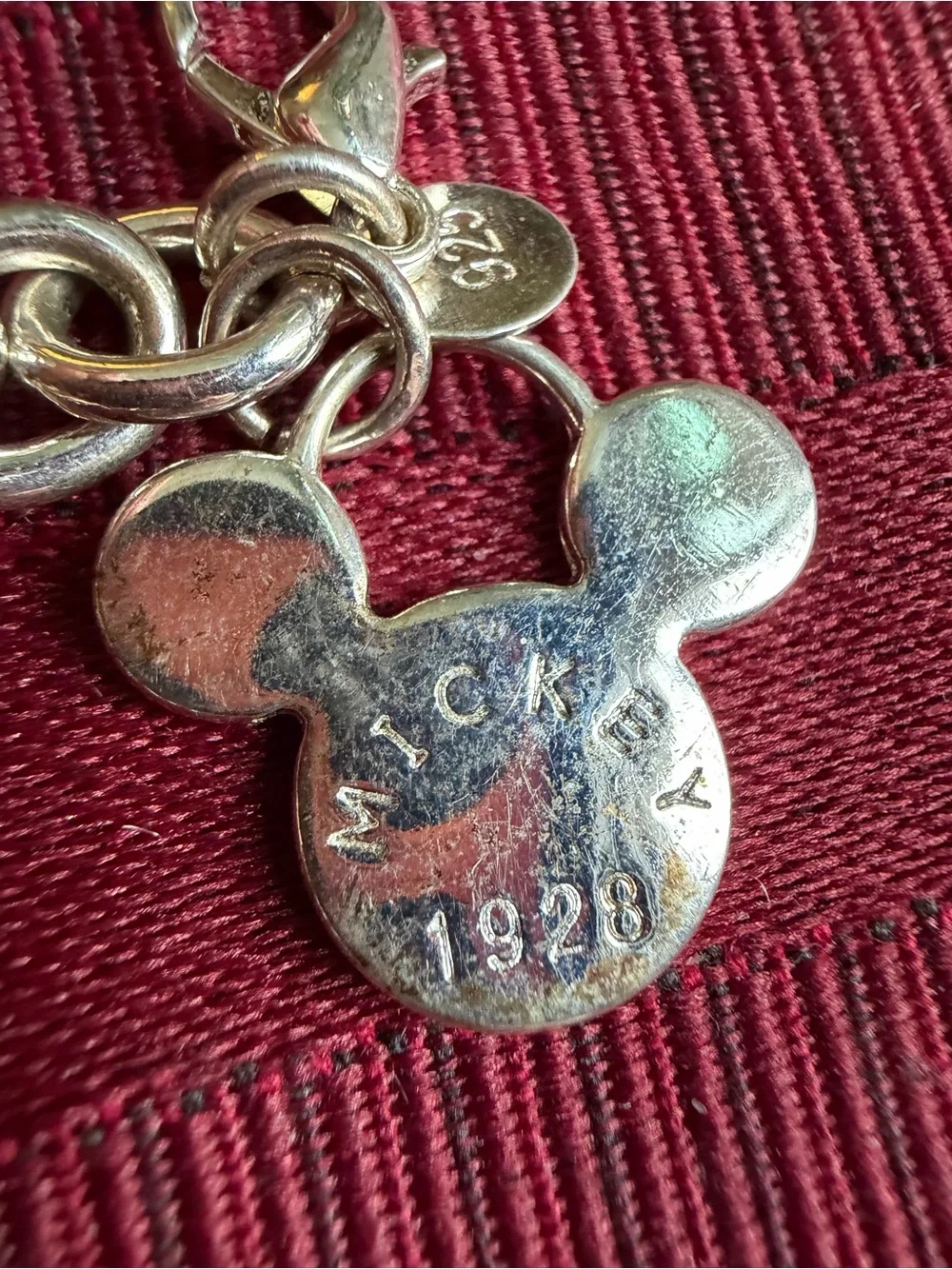 Disney Mickey Mouse 1928 Sterling Silver Charm Bracelet 925